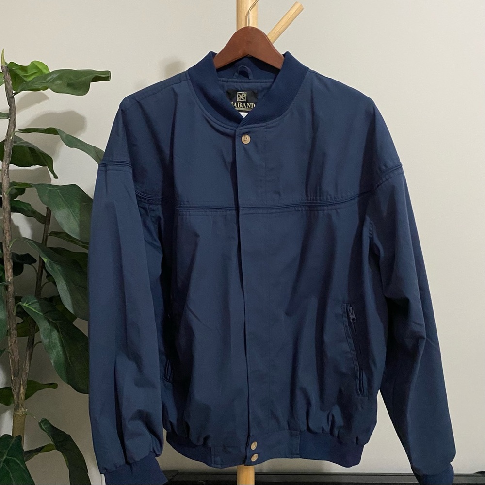 Vintage Navy Blue Men's Jacket by Haband